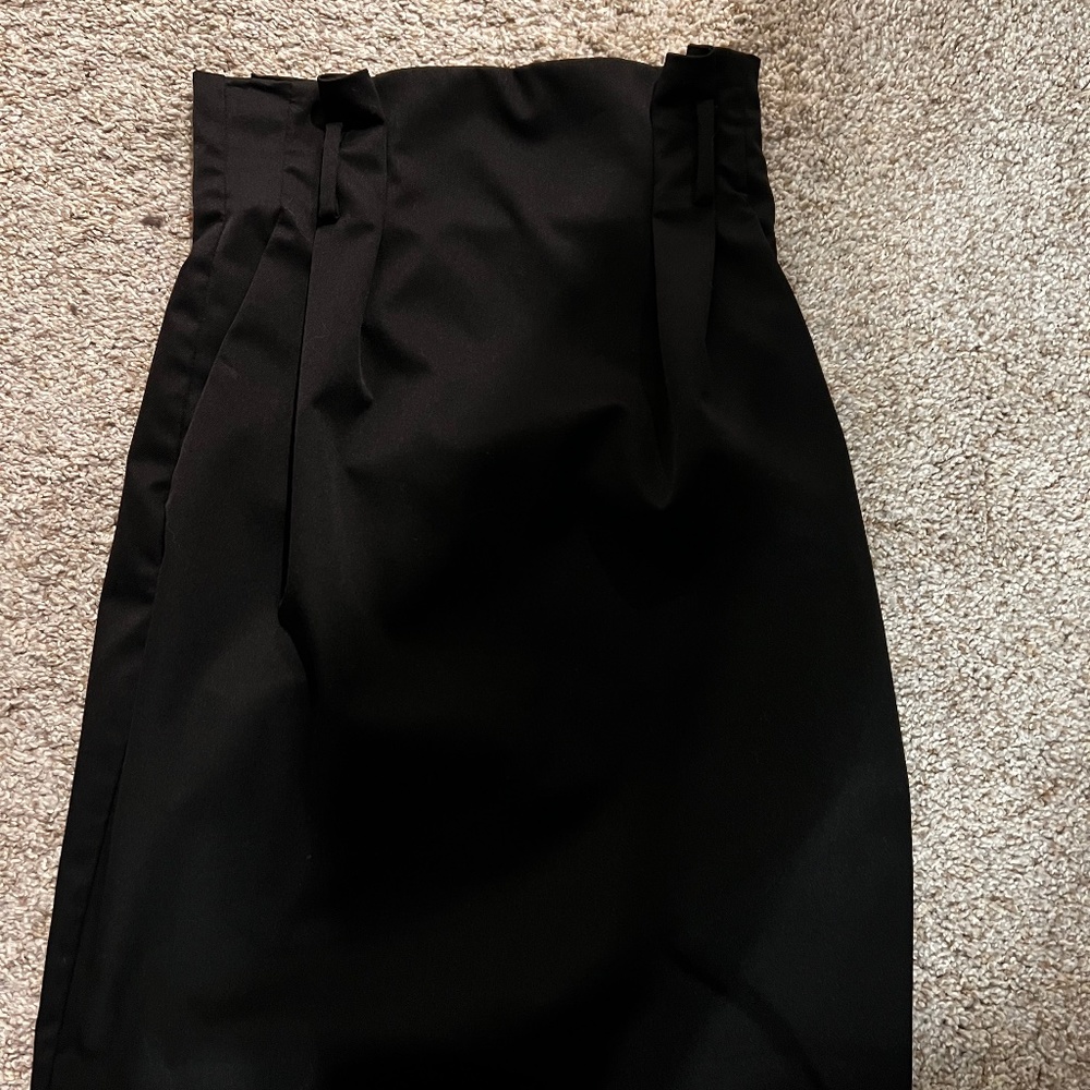 Black paper bag pencil skirt